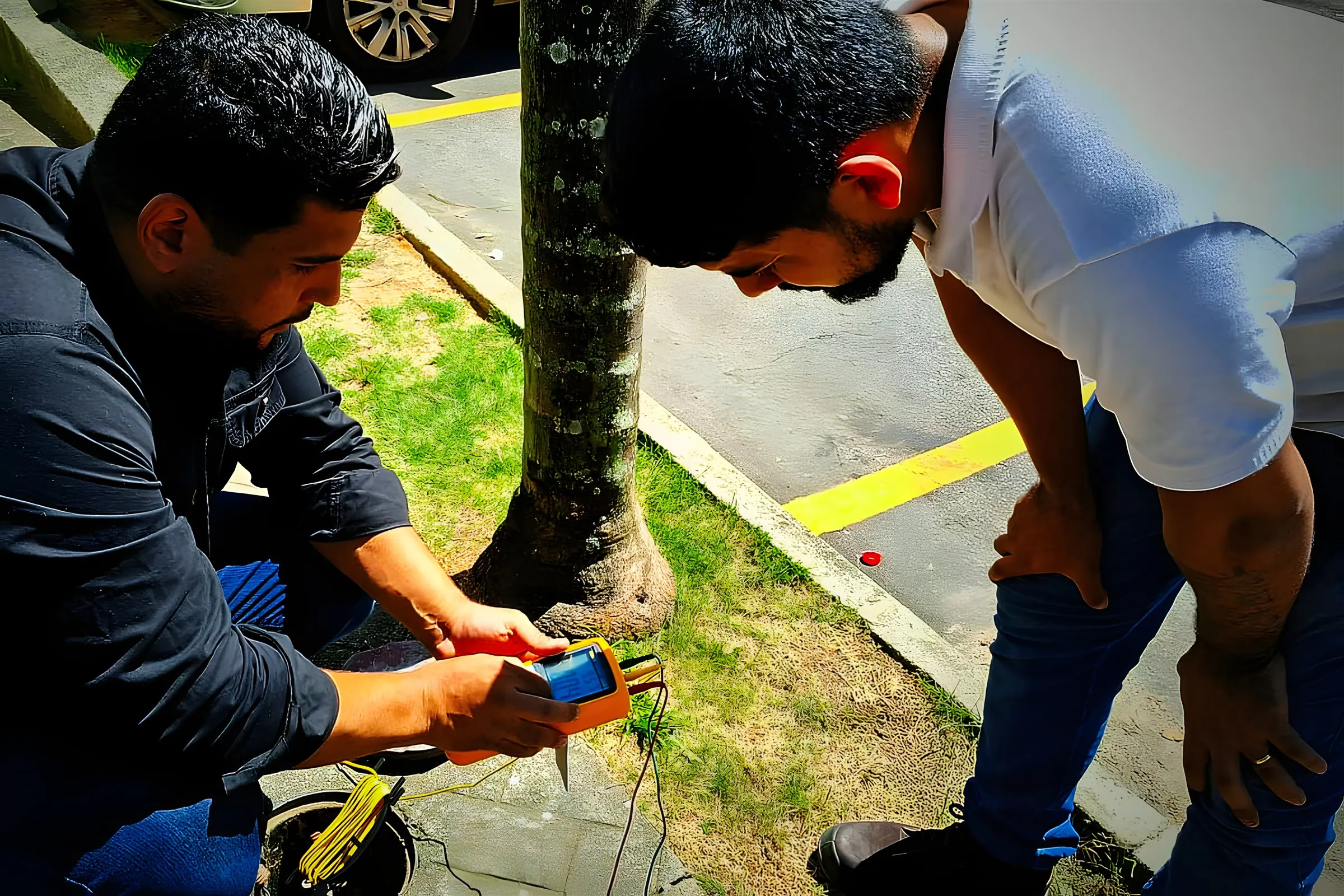 Medição de resistência de aterramento em campo
