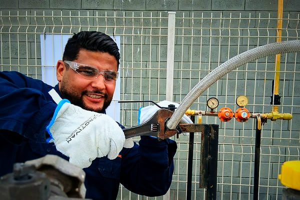 Teste de estanqueidade de gás